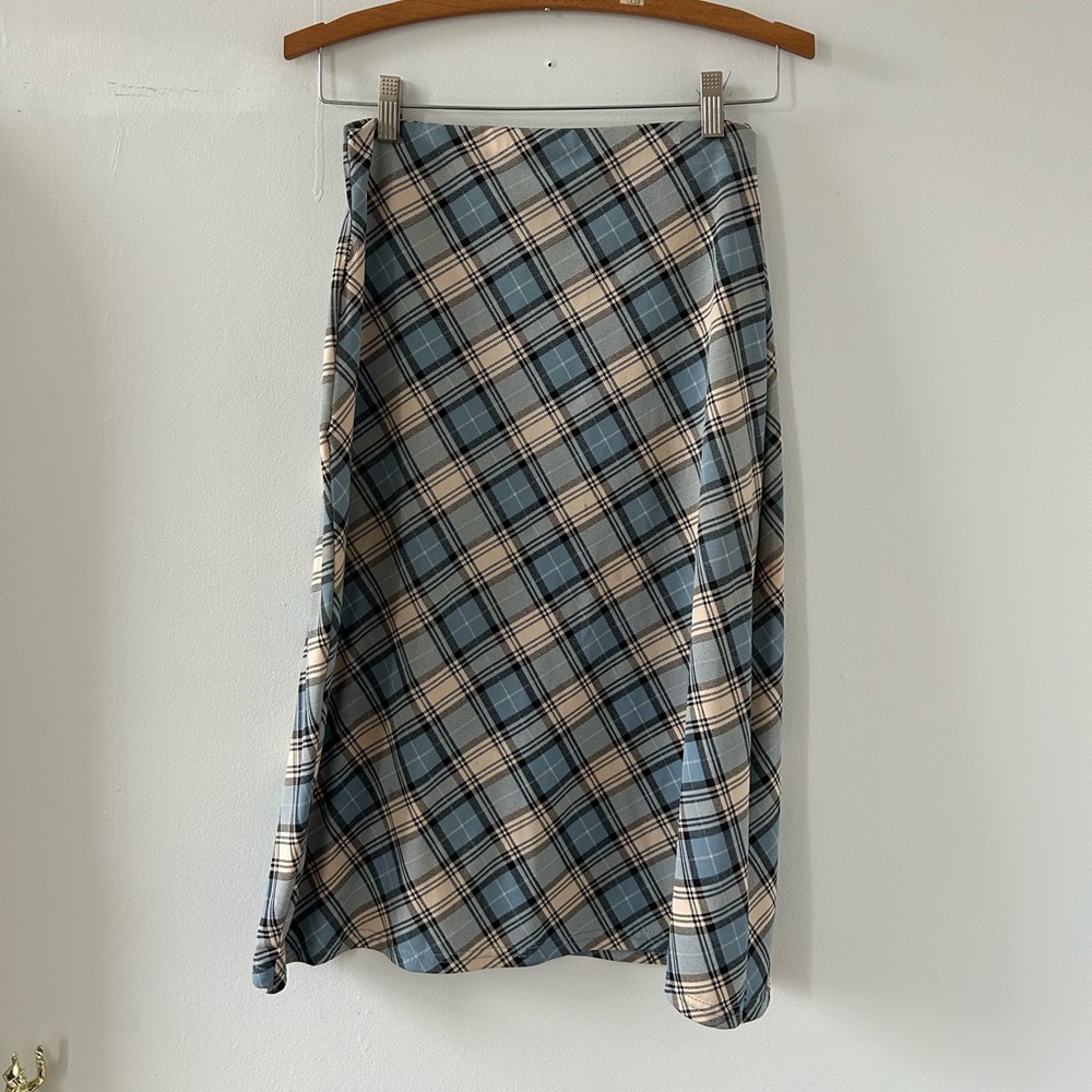 Vintage Plaid Midi Skirt